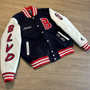 Chaqueta cosida personalizada para hombre chaqueta de invierno con mangas de béisbol Letterman chaquetas de hombre de talla grande de béisbol personalizadas - Product Image 5