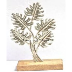 Forme de feuille couleur argent Designer Look fantaisie Sculpture décorative et autre Statue de bureau Designer minimaliste Look à bas prix - Product Image 1