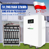 51.2V 14kWh 15kWh 16kWh 17kWh 32kWh Paket Baterai Lithium Ion Tenaga Surya Sistem Penyimpanan Energi Rumah Paket Baterai Lifepo4