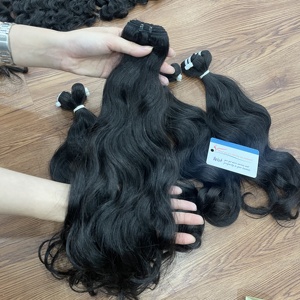 Extensión de cabello humano vietnamita natural liso puede teñir cualquier máquina de colores cabello de trama doble grande en stock - Product Image 1