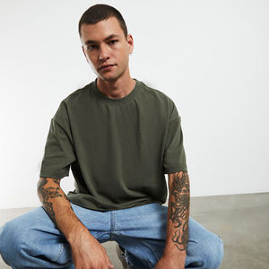 2024 mejor diseño Drop Shoulder camisetas para hombres personalizado Anti-Pilling 3D patrón Collar gimnasio de gran tamaño hecho en Pakistán al por mayor - Product Image 5