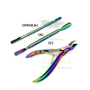 Vernis à ongles gel pour enlever les peaux mortes des ongles Poussoir à cuticules en acier inoxydable à double extrémité - Product Image 3