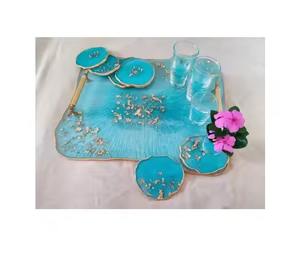 Bandeja de Servir de Resina Hecha a Mano de Alta Calidad, Personalizable, para Decoración de Sala de Estar y Regalo de Inauguración de Casa - Product Image 1