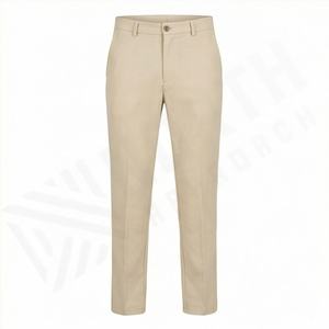 Pantalons décontractés pour hommes de style streetwear, extensibles, super flexibles, taille ajustée, coupe slim, devant plat, chino fuselé, pantalon habillé, vêtements de mode durables - Product Image 1