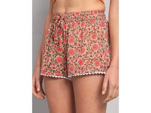 XL dames coton décontracté Shorts taille élastique Logo personnalisé respirant tissé été printemps Board Shorts dentelle coupe ample coloré - Product Image 3