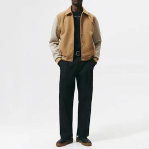 Veste de baseball universitaire pour homme à succès, manches en cuir véritable, corps en laine, hiver, couleurs et tailles personnalisables, devant - Product Image 2