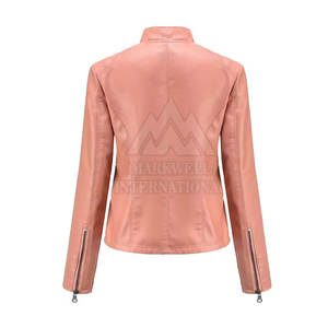100% cuero genuino último diseño chaqueta de moda para mujer chaqueta de cuero de moda personalizada para mujer - Product Image 2
