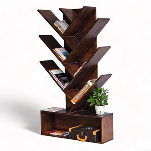 Estantería de Madera de Caucho KS68217 de 85x27x150cm, Tipo Árbol, para Sala de Estar - Product Image 1