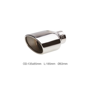 Terminale Inclinato Ovale in Acciaio Inox da 63mm per Tubi di Scarico - Product Image 1