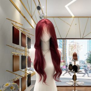 Meilleur prix multicolore sans colle pour perruque frontale en dentelle texture de vague bouclée droite avec point culminant noir pour perruques de cheveux humains ombrés - Product Image 6