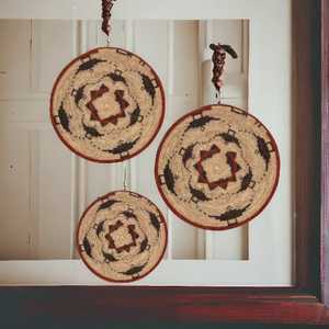 Cesta tejida de bambú de estilo nórdico, césped marino creativo, construcción de naturaleza muerta, tema, decoraciones para la habitación del hogar, planta de arte colgante de pared - Product Image 4