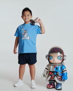 เสื้อยืดลายการ์ตูนหมีสีน้ำเงินใส่ได้ทั้งชายและหญิงชุดกางเกงขาสั้นลายทางเสื้อผ้าเด็ก100% ฤดูใบไม้ร่วงทำจากผ้าฝ้าย - Product Image 6