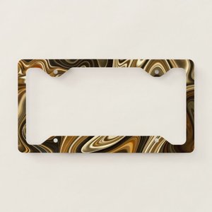 Marco de Matrícula LED Estilo Mármol Marrón Cálido, Hermoso y Elegante, Hecho de Plástico para Decoración de Automóviles - Product Image 1