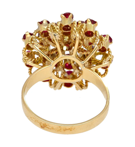 Anillo de rubí Vintage Natural en cuerda, anillo de rubí de corte redondo múltiple de oro amarillo de 14 quilates para joyería de moda para mujer - Product Image 2