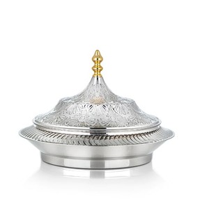 Olla Caliente Moderna de Acero Inoxidable con Tapa de Vidrio Templado, Ecológica y Segura para Alimentos, Acabado Plateado y Base de Madera - Product Image 5