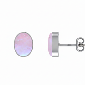 Pendientes de Plata de Ley 925 con Piedra Lunar Azul, Corte Pera, Marquesa, Ovalado, con Cierre de Mariposa, Engaste de Bisel, Estilo Clásico, para Fiestas - Product Image 1