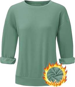 Sudadera de Mujer con Forro Polar, Cuello Redondo, Estilo Casual, Holgada, Suave, Manga Larga, para Otoño e Invierno 2026 - Product Image 2