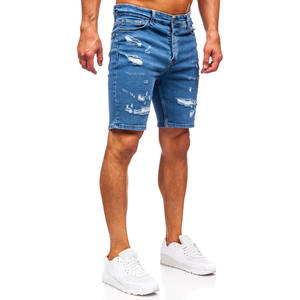 Custom Summer Oversized Acid Wash Crystal Denim <b>Shorts</b> <b>Jeans</b> Streetwear Rhinestone Baggy Jorts <b>For</b> <b>Men</b> - Product Image 3