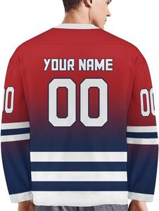 Camisetas de hockey sobre hielo de primera calidad al por mayor OEM costura reforzada Pro Fit sublimación tela duradera control de humedad de secado rápido - Product Image 6