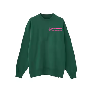 Sudadera Personalizada de Cuello Redondo para Hombre, Estilo Vintage, Tejido Grueso, Color Verde Oscuro, Manga Larga, con Logotipo en la Parte Delantera, Estilo Casual - Product Image 1