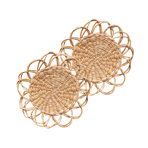 Handcrafted <b>WOVEN</b> WATER HYACINTH <b>PLACEMATS</b> COASTERS Eco-Friendly Handmade Coasters for a Natural and Stylish Dining Experience - Product Image 1
