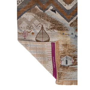 Tapis Manchaha bleu noué à la main en laine et soie de bambou, motif abstrait classique pour salon d'adolescents, grande taille - Tapis Jaipur US - Product Image 5