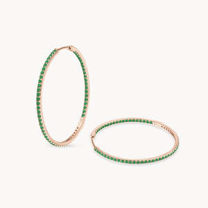 Cleo Grote Smaragd Fijne Oorknopjes - Product Image 5