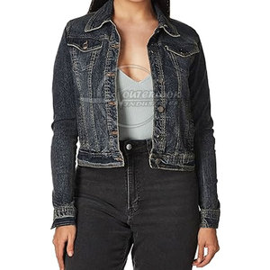 Chaquetas vaqueras para mujer de alta calidad, ropa informal rápida, precio al por mayor, Chaquetas vaqueras de algodón para mujer - Product Image 1