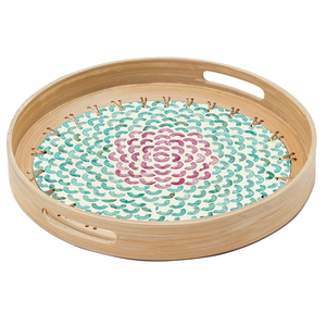 ถาดไม้ไผ่หวายชุดถาดเสิร์ฟอาหารถาดตกแต่งบ้านอุปกรณ์จัดเก็บของในบ้านดีไซน์ตามธรรมชาติ - Product Image 2