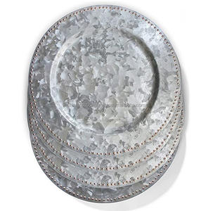 Assiette de Chargeur en Métal de Forme Ronde de Haute Qualité, Designer Élégant, Vente en Gros d'Assiette de Chargeur Galvanisée pour Dîner - Product Image 6