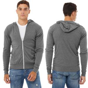 Sweat-shirt à capuche léger pour homme avec fermeture éclair, broderie et impression numérique - Product Image 2