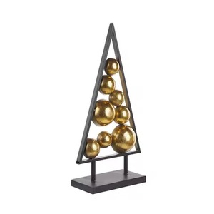 Decoración Navideña, Escultura de Mesa con Forma de Árbol de Navidad para Decoración de Mesa, Nueva Escultura Navideña de Metal y Aluminio - Product Image 1