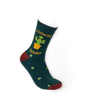 Chaussettes d'équipage colorées ODM avec design cactus pour un usage quotidien et cadeaux d'anniversaire/fête/vacances - Product Image 1