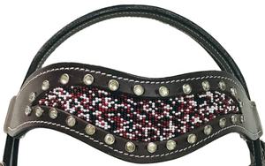 Top Trending Productos personalizados para caballos Western Headstall Beads Work Tachuela ecuestre de cuero hecha a mano - Product Image 2