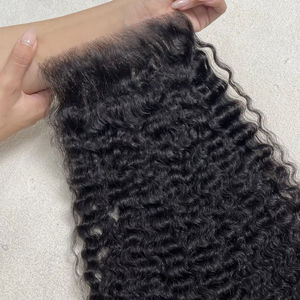 Kinky Curly <b>Lace</b> <b>Closure</b> Virgin Hair Extensions 100% Unprocessed Vietnamese Hair Machine Double Weft 8-30 Inch Wholesale Price - Product Image 1