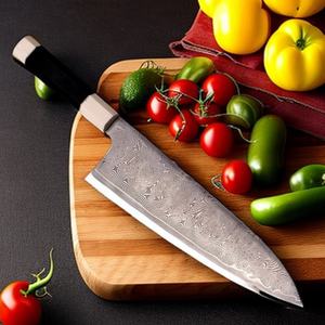 Venta al por mayor, pedidos a granel personalizados, servicio OEM y ODM, cuchillo de Chef de cocina de acero de alta dureza Damasco profesional, hoja afilada fija - Product Image 2