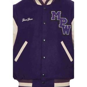 แจ็กเก็ตแฟชั่นสำหรับผู้ชายและผู้หญิงเสื้อแจ็กเก็ตบอมเบอร์ผ้าปักลายสไตล์ทหารและครีม - Product Image 2