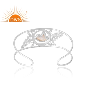 Anillo de piedras preciosas de nácar Natural de Plata de Ley 925, joyería personalizada para mujer, regalo para ella - Product Image 4