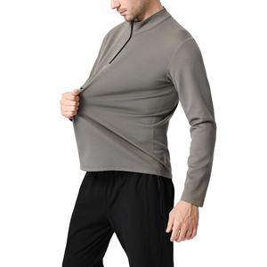 Wholesale OEM 1/4 Quarter <b>Zip</b> Gym Wear T <b>Shirt</b> Custom Print Logo <b>Men</b> Half <b>Zip</b> Polyester Cotton Run Sports Hoodies Sweatshirt - Product Image 4