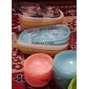 Mini cuenco de resina de proveedor de fábrica con bandeja para servir, fruteros de resina de Color personalizado, decoración de boda, vajilla, platos, vajilla - Product Image 5