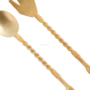 ชุดเสิร์ฟ2ชิ้นลายมือสีทองสุดหรูสำหรับร้านอาหารโรงแรมบ้าน - Product Image 5