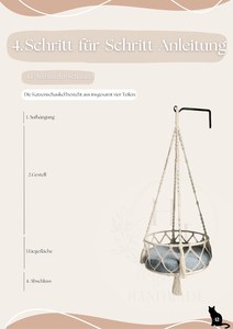 เปลญวนแมว Boho macrame เปลญวนแบบทอมือสำหรับสัตว์เลี้ยงเปลแขวนสวนสำหรับตกแต่งในร่มกลางแจ้ง - Product Image 5