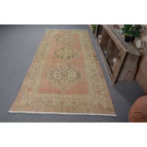 Alfombra de área grande turca vintage estilo clásico beige lana de 44x97 pies con respaldo de látex patrón abstracto para habitación de adolescentes - Product Image 3