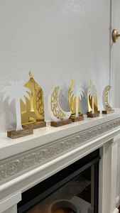 Decoración de Arco de Mezquita de Madera Blanca, Soporte para Mihrab, Adorno de Mesa para Ramadán, Eid Mubarak, Centro de Mesa Islámico para Oficina en Casa - Product Image 2