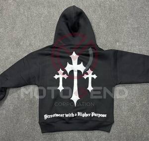 Pull Heavyweight Streetwear HipHop Hoodie Pour Hommes Logo Personnalisé Puff Impression Pull hommes sweats à capuche pour adultes - Product Image 2