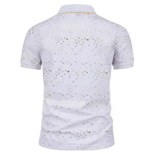 เสื้อโปโลแขนสั้นของผู้ชายเสื้อโปโลสีทึบพิมพ์ลายผ้าโพลีเอสเตอร์สแปนเด็กซ์กีฬาผลิตตามสั่ง - Product Image 5