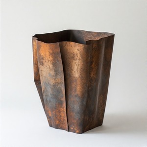 Urna real botánica de metal con asas arqueadas y acabado con hoyuelos para exhibiciones de patrimonio interior o espacios de jardín mediterráneo - Product Image 3