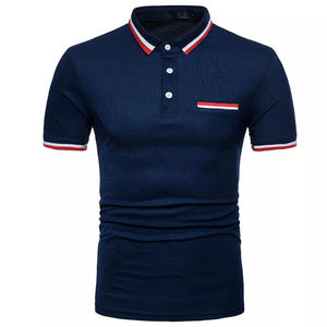 เสื้อโปโลผ้าฝ้าย100% สำหรับผู้ชายเสื้อกอล์ฟลำลองผ้าเจอร์ซีย์สีทึบพิมพ์ลายโลโก้ได้อย่างรวดเร็ว - Product Image 2