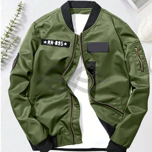 Chaqueta de manga larga con parche de cierre de cremallera informal para hombre, abrigo versátil, venta al por mayor, precio bajo, ropa deportiva de fábrica - Product Image 1