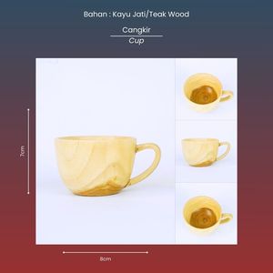 Tasse en bois de teck légère de qualité supérieure Tasse portable élégante pour café, thé ou boissons quotidiens Durable et écologique - Product Image 4